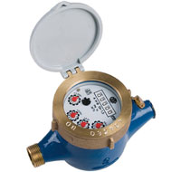 HIRE OF: Multi-Jet Water Meter (Cold) Dry Dial 1" BSP :: Nuts, Tails, washers included