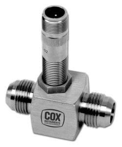 Cox Precision Turbine Flow Meter :: 1/2" End Fitting, 3/8" Bore