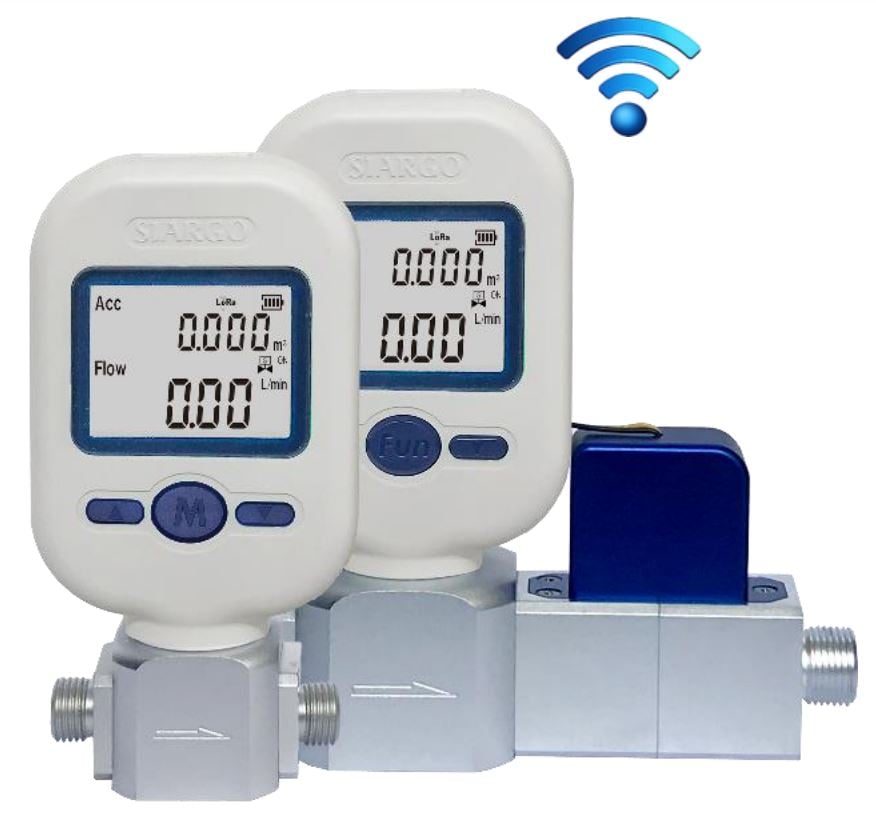 Thermal Mass Gas Flow Meter with Valve Optional DN6 , 0 20 SLPM