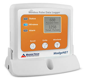 Wireless Data logger - Energy & Flow Pulse Input, Battery powered, receiver & PC software included