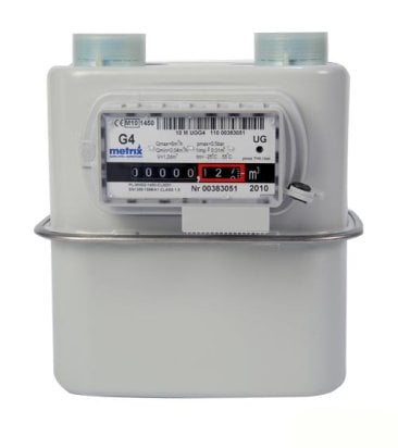 Metrix Diaphragm Gas Meter BS746 (Size: 1" Qmin 0.04 m3/h Qmax 6 m3/h, BS 746) :: 110mm Centres