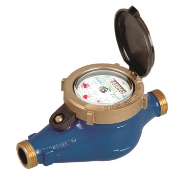DN25 Arad M-Series Multi-Jet Water Meter (Cold) Dry Dial 1" BSP :: Nuts, Tails, washers included