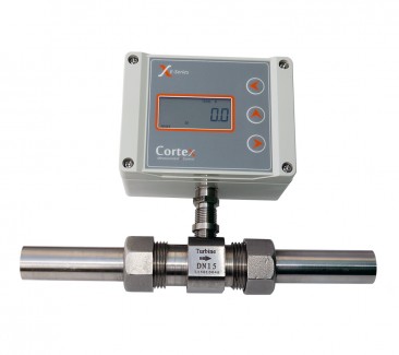 Liquid Flow Turbine Meter::  15mm ID, Range 10 - 100 l/min