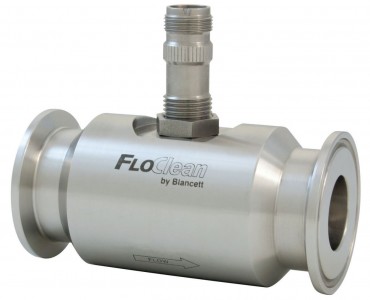 FloClean sanitary turbine flow meter, Tri-Clamp 3/4" × 1/2"