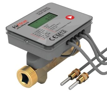 VuHeat DN40 Compatto Misuratore Di Calore Ad Ultrasuoni:: Qp 10 (connessioni Di Riduzione 1 1/2 "incluse)