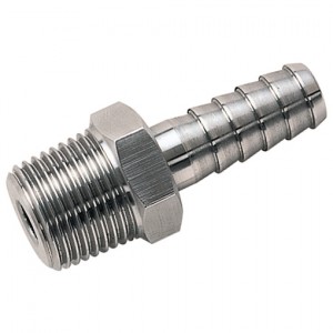 1" BSPT stainless steel hosetail to suit 19mm ID hose